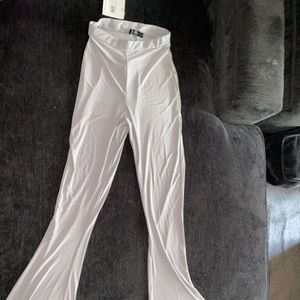 Missguided silver flare pants